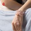 Pulsera Optimizada de Cristal Blanco 108 Cuentas Cuentas Plata Tibetana Collar Suéter Estilo Étnico Artístico Pulsera para Damas