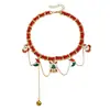 Joyería Transfronteriza Europea y Americana Collar Navideño Multielemento para Mujer Gargantilla de Moda Tejida con Cinta Personalizada Fiesta de Año Nuevo