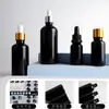 Botella de Vidrio para Aceite Esencial de 10ml 15ml, Botella Gotero Original para Líquidos, Botella Negra Opaca para Aceite Esencial de 30ml