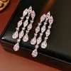 Pendientes de Aguja de Plata Estilo Coreano con Zirconia, Borla de Gota de Agua, Lujo Accesible, Pendientes de Gama Alta, Diseño Exquisito, Pendientes de Nicho