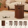 Taburete Apilable de Madera Maciza, Taburete Bajo Multifuncional para el Hogar, Taburete para Comedor, Taburete Redondo para Dormitorio, Silla, Banco de Lujo Ligero, Mesa Auxiliar Estilo Chino Nuevo