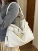 Bolso de mano de moda vintage, bolso tote de nicho de moda, bolso cruzado elegante, bolso de hombro de gran capacidad de color sólido único, moderno