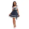 M-XL Disfraz de Halloween estampado Oktoberfest alemán traje de cerveza vestido de uniforme de camarera de bar