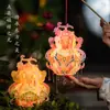 Festival do Meio Outono Lanterna Portátil de Cabaça Kit de Artesanato DIY Infantil Lanterna Brilhante Estilo Antigo em PVC Lanterna Criativa de Palácio