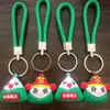 Chaveiro de Urso de Cristal Desenho Animado com Laço de Corda Trançada, Pingente de Pelúcia de Urso, Presente de Máquina de Garra de Shopping, Pequeno Presente com Código QR