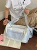 Bolsa de viaje deportiva estilo coreano para viajes cortos para niñas, bolsa de gimnasio de gran capacidad estilo ins, bolsa de lona, bolso de hombro, mochila cruzada