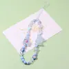 Cordão de Urso DIY Corrente para Capa de Celular Flores de Miçangas Feitas à Mão Pintura a Óleo Cereja Urso Joias Decorativas Enfeites Pendentes