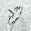 Anillo con Letra de Oro Rosa Nuevo de Amazon Transfronterizo Anillo Abierto con Diamante Blanco Joyería de Mano Anillo Único Personalizado Venta al por Mayor