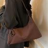 Bolsa Transversal Texturizada de Alto Padrão Estilo Maillard Feminina 2025 Outono Bolsa de Ombro Retrô Moda Popular Bolsa para o Dia a Dia