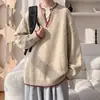 Suéter de punto falso de dos piezas para hombres y parejas, cuello en V y cuello redondo, cosido a mano, estilo old money, otoño e invierno, venta al por mayor de fábrica transfronteriza