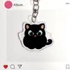 Llavero de Acrílico de Gato Negro de Dibujos Animados, Colgante de Gato Lindo para Mochila, Adorno Creativo Estilo Pareja