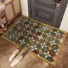 Felpudo de Entrada Estilo Étnico, Felpudo de Cristal Terciopelo Resistente al Desgaste, Resistente a las Manchas y Fácil de Mantener, Felpudo Antideslizante, Envío Directo de una Pieza