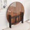Mesa de Comedor Plegable de Madera Maciza para 10 y 15 Personas, Mesa Redonda Grande con Plato Giratorio para Restaurante Casero, Mesa Redonda Superior para Restaurante Cantina