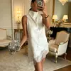 Chaleco de Encaje Transfronterizo de Cuello Alto Estilo Europeo y Americano Verano 2026 Nuevo Chaleco Irregular Top Satinado sin Mangas para Mujer