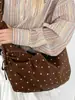 Bolso Relajado y Único de Lunares para Mujer, Nuevo Modelo 2026, Bolso de Hombro Cruzado de Gran Capacidad para el Trabajo, Bolso de Tela, Bolso Croissant