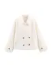 Venta al por mayor transfronteriza Otoño 2025 Nueva moda europea y americana Versátil Corta Holgada Informal Chaqueta de doble botonadura de lana sintética