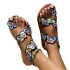 Sandalias Planas Decoradas con Mariposas para Mujer 2026 Verano Nuevas Sandalias de Tela de Mariposas Coloridas Ligeras Slip-On