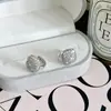 Pendientes Cuadrados de Estilo Coreano Ins con Microincrustaciones de Diamantes, Diseño de Nicho Versátil, Pendientes de Lujo Ligero de Moda de Alta Gama