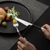 Juego de tres piezas de cuchillo, tenedor y cuchara con mango de madera estilo ins, de alto valor de color, especial para carne, cuchillo, tenedor y cuchara para el hogar, vajilla retro de estilo occidental.
