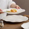 Prato de Cerâmica Branca Dehua Prato de Jantar para Casa Prato Simples de Alta Qualidade para Bife Massa Prato Redondo de 10 polegadas Prato Plano