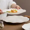 Prato Branco de Cerâmica de Fábrica Prato de Jantar Doméstico Simples Alta Qualidade Prato para Bife Pancagliette Prato de Disco Plano de 10 Polegadas