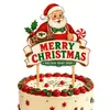 Decoração de festa de Natal transfronteiriça guirlanda espiral toppers de Papai Noel de papel inserts para decoração de mesa de sobremesas