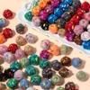 Bolas de felpa coloridas tejidas a mano, bolas de hilo moteado de agujero recto tejidas, componentes de accesorios DIY, accesorios para el cabello, materiales para ropa