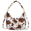Bolsa de Mão Texturizada Tendência Transfronteiriça Bolsa Dumpling Bolsa Feminina 2026 Chegada Nova de Outono Estampa de Vaca Bolsa de Ombro de Luxo Leve Bolsa Transversal Tendência