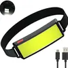 Linterna frontal LED recargable por USB, luz fuerte, reflector, luz para correr, ligera, batería integrada, transfronteriza, nuevo, Cob