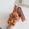 Bolsa de monedas popular de Capibara Llavero Cabeza de silicona Bolsa de almacenamiento para auriculares Bolso colgante Accesorios Regalos pequeños Al por mayor