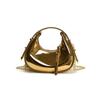Bolso Bandolera Media Luna Nuevo Cuero Patentado Brillante Láser Mini Media Luna con Cadena de Un Hombro Bolso Pequeño para Niños para Mujer
