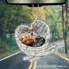 Nuevo perro lindo transfronterizo material acrílico colgante plano para coche accesorios para mochila decoración del hogar