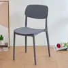 Cadeira de jantar minimalista com encosto, adequada para sentar por longos períodos em restaurantes, uso doméstico, estilo nórdico, mesa de jantar de plástico moderna espessada, design simples