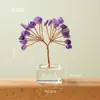 Árbol de Cristal Natural, Árbol de la Fortuna de Citrino, Base de Vidrio, Cuenco del Tesoro, Decoración para Oficina en Casa, Adorno Atractor de Riqueza