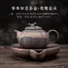 Estante de exhibición antiguo chino modelo de casa de sala de té gabinete de té adornos tetera de té tarro sellado de cerámica tetera de barro cocido juego de té