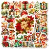50 Adesivos de Natal Desenho Animado Quentes com Atmosfera Aconchegante, Adesivos para Mala DIY de Velas, Envio Direto Transfronteiriço
