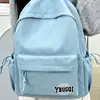 Mochila Ins de Color Sólido con Diseño de Letras, Simple, Versátil, Estilo Japonés, para Mujeres, Adecuada para Estudiantes de Secundaria, Preparatoria y Universidad