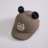 Sombrero Nuevo de Primavera y Otoño para Niños de 2 a 5 Años Gorra de Béisbol para Bebé Panda de Dibujos Animados Combinable Gorra Acolchada Rayada para Niños