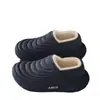 Pantuflas de Algodón de Dibujos Animados para Hombres y Mujeres, Invierno Pareja Interior Hogar Cálido Antideslizante Impermeable de Espalda Cerrada Suela Gruesa Pantuflas de Algodón para Maternidad