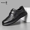 Sapatos Masculinos Atacado Primavera e Outono Novo Estilo Casual de Negócios Sapatos de Couro com Cadarço Couro Genuíno de Primeira Camada Sapatos Pai de Solado Macio para Homens de Meia-Idade e Idosos
