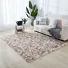Alfombra de felpa de pelo largo teñida anudada transfronteriza gruesa de seda y lana, alfombrilla para sala de estar, dormitorio, alfombra de mesita de noche, venta al por mayor de fábrica