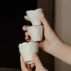 Estilo Dinastia Tang e Song Simples Cerâmica Doméstica Xícara de Chá com Esmalte Cinza, Taça de Degustação com Pé Alto, Xícara de Mestre com Boca de Flor