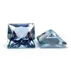 Piedra Suelta Cabujón Cuadrado de Espinela Azul, Piedra Suelta Cabujón Corte Princesa Azul Claro, Resistente al Calor, Adecuado para Montaje en Cera