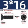 Tornillo de Cabeza Avellanada de Acero Inoxidable 304 Negro Vaso Hexagonal DIN7991 Perno de Cabeza Plana M2M2.5M3M4M5M6M8