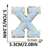 Nuevos Parches de Letras Bordadas para Toalla de Chenilla Azul Cielo Autoadhesivos para Ropa y Gorras de Béisbol Parches Decorativos Versátiles