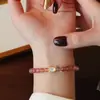 Pulseira de Cristal Natural Cristal Morango Pérola de Água Doce Feminina Jade Hetian Cuia Novo Estilo Chinês Design de Alto Padrão Joia de Mão