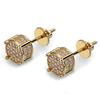 Pendientes Hip-Hop de Ebay Amazon Zirconia Microincrustada Chapados en Oro Redondos para Hombres y Mujeres Venta Directa de Fábrica Pendientes de Plata 925