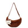 Bolso de felpa transfronterizo para otoño e invierno, nuevo modelo de moda 2024 para mujer, bolso tipo bola de masa peludo, textura, bandolera de estilo extranjero