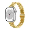 Adecuado para Apple Watch 9/8/7/6/5/SE Correa de Reloj de Acero Inoxidable de Siete Perlas para Mujer Cintura Delgada de Apple Ajuste Delgado