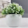 Flores Artificiales Falsas Muebles para el Hogar Adornos de Mesa Balcón Flores de Plástico Planta Verde Falsa Adornos de Plantas en Maceta Mini Decoraciones Bonsái